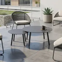 DECO EXTERIOR - Set Mesa de Centro Bergamo - Charcoal Grey