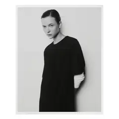 AURE 0001 - Vestido De Mujer Cotton Dress Con Manga Negro