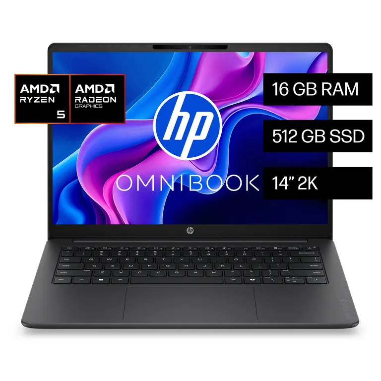 Notebook OmniBook 3 14-hy0054la AMD Ryzen 5 16GB RAM 512GB SSD 14" 2K Windows 11 Home