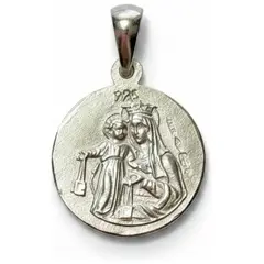 GENERICO - Escapulario Sagrado Corazón Y Virgen Del Carmen Plata