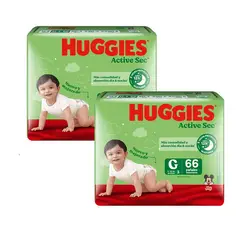 HUGGIES - Pañal Active Sec G - 132 Unidades