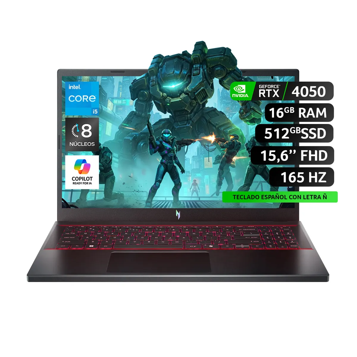 ACER - Notebook Acer ANV15-51-51LF-2 / Intel Corei5 /NVIDIA® RTX 4050 / 16GB RAM / 512GB SSD / 15.6" FHD