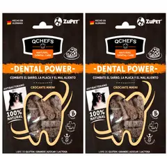 ZUPET - Pack X2 UN - QCHEFS DENTAL SNACK CROCANTE MINI PERRO 65 GR