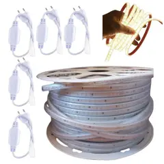 WANT - Cinta Led 2835 120led 8mm 220v 100m + 5conectores 4000k/ Luz Neutra