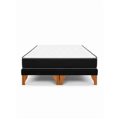 GENERICO - Base de Cama King Negra con Colchón