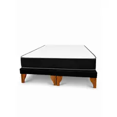 GENERICO - Base de Cama 2 plazas Negra con Colchón