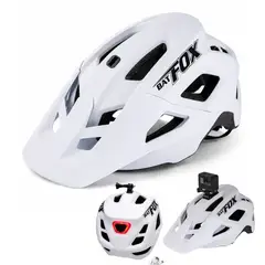 DEFENSOR FOREVER - Casco MTB BatFox Certificado Luz USB y Soporte Cámara