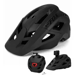 DEFENSOR FOREVER - Casco MTB BatFox Certificado Luz USB y Soporte Cámara