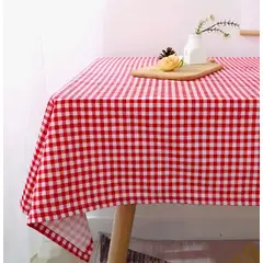 GENERICO - Mantel Rectangular Cuadros Rojo