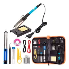 GENERICO - Kit Electrico Cautín 220v 60w Regulable 5 Puntas 15 Pcs
