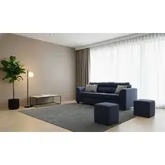 FANCY HOGAR - Sofa Pufa 3 Cuerpos + 2 Puf Tela