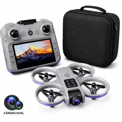 ACTUAL - Drone con Cámara Dual HD, Flujo Óptico, Control con Pantalla 4,3 Pulgadas, App y Bolso