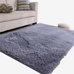 GENERICO - Alfombra Peluda Shaggy Antideslizante 150 x 200 Cm Gris