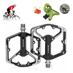 WUWAWDOGA - Pedales Bicicleta Mtb Antideslizante Aluminio Plataforma Par Negro