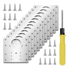 KOKILA - 13 Pcs Placa De Reparacion Bisagra Mueble Tornillos Puerta