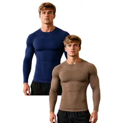 LOOK SHOP - Pack 2 Camiseta Hombre Compresión. Deportiva Gimnasio 7463