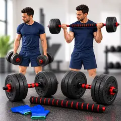 GENERICO - Set Mancuernas Y Barra Ajustable 20kg Pesas Para Ejercicio