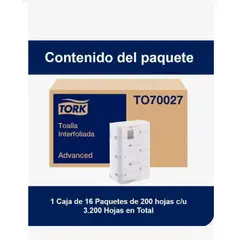 TORK - ADVANCED TOALLA INTERFOLIADA D/H 16X200 HJ