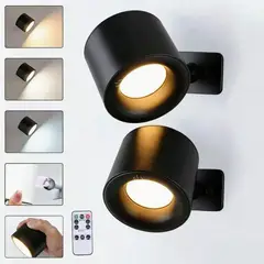 GENERICO - Lámpara De Pared Inalambrico Usb Recargable Con Luz De Lectura Rotacion 360°
