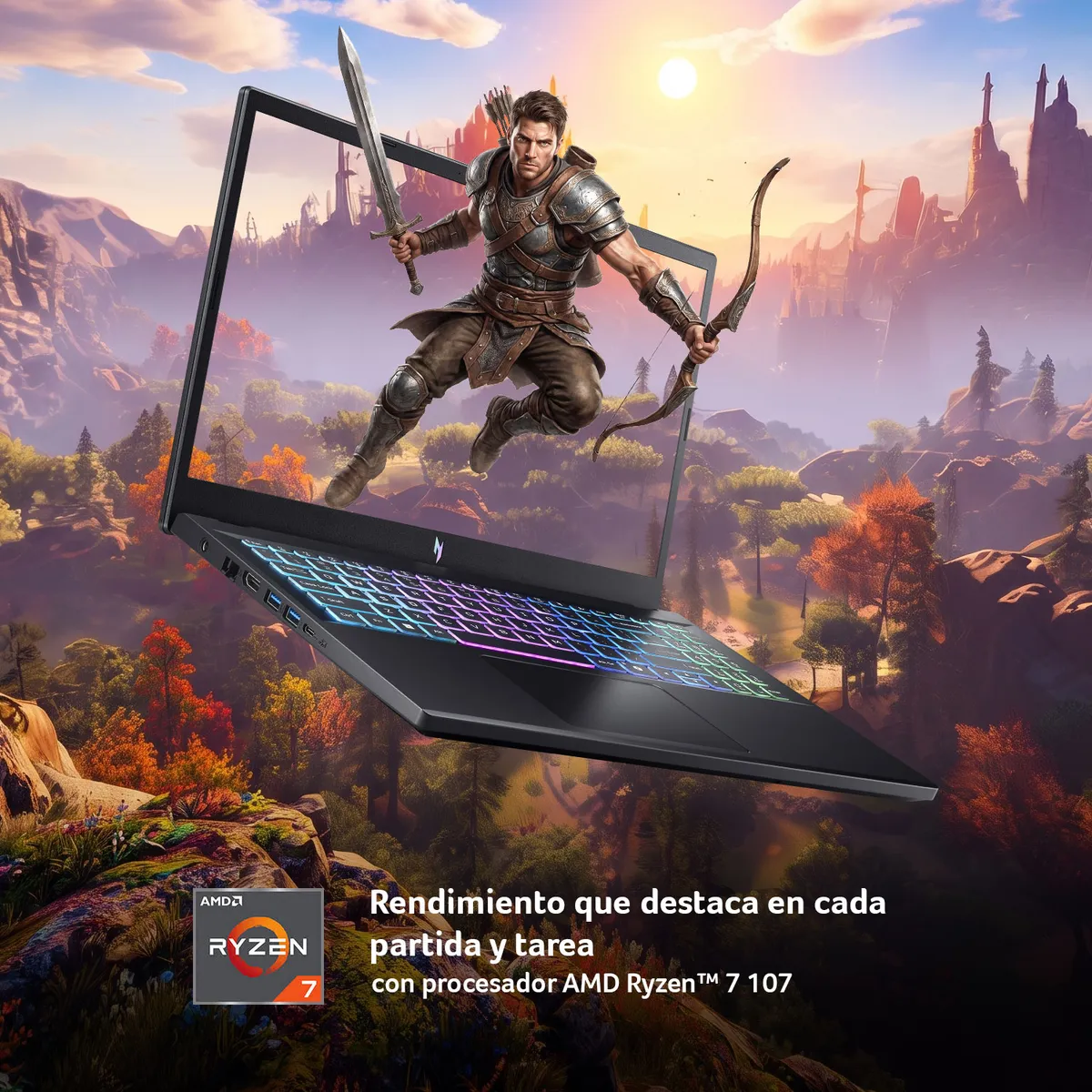 ACER - Notebook Acer ANV15-A31-R88H-1/AMD Ryzen 7 170 / NVIDIA RTX 5050/24GB RAM /512GB SSD /15.6"FHD165Hz
