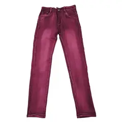 SPORTIME - Pantalon estilo skinny para damas en jean de calidad BURDEO ROSA