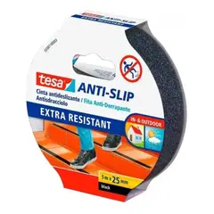 TESA - Pack 2 Cinta Antideslizante Seguridad Pisos 5mx25mm Negro