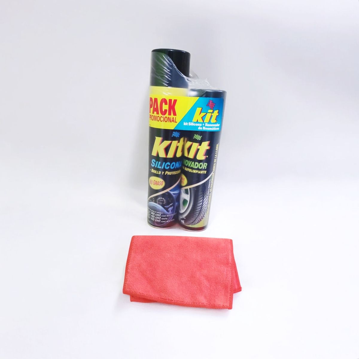 KIT - Kit De Silicona + Renovador De Neumáticos + Paño Microfibra
