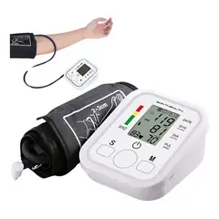 GENERICO - Tensiómetro Digital Tomador de Presión Arterial Automático Tensiómetro de Brazo Blanco Pila AAA