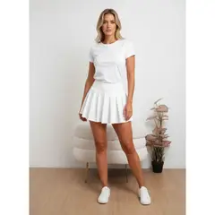 LIKE SHOP - Mini Falda Plisada Tableada Deportiva Tiro Alto Con Short interior 9029