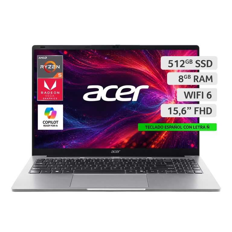 Notebook Aspire Lite AL15-410P-R9ND-1 | AMD Ryzen™ 5 3500U | 8GB RAM | 512GB SSD | 15.6" FHD