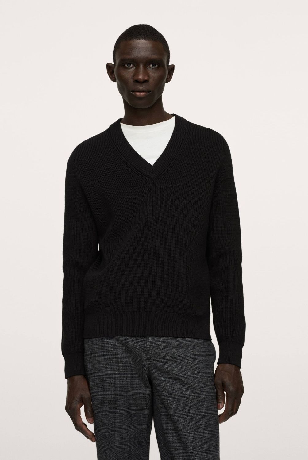 MANGO MAN - Sweater Cuello Pico Estructura Hombre