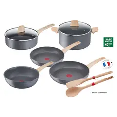 TEFAL - Batería de Cocina Antiadherente 9 Piezas Natural Force