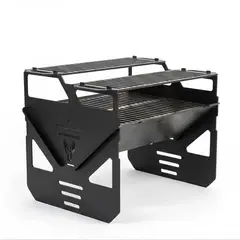 GENERICO - Parrilla Mediana Desarmable ZIEC 2 Cubiertas Acero 2 mm Negra