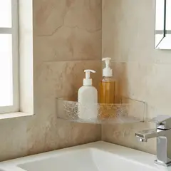GENERICO - Soporte Esquinero Multiusos para Baño Acrílico Transparente