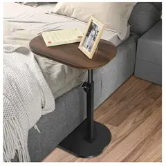 GENERICO - Mesa Auxiliar Regulable Para Cama Y Sofá Madera Negro