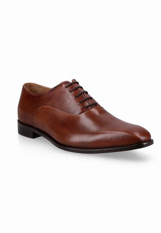 Zapatos Formal Italianos Lucito Plain Toe Bal Oxford Cognac