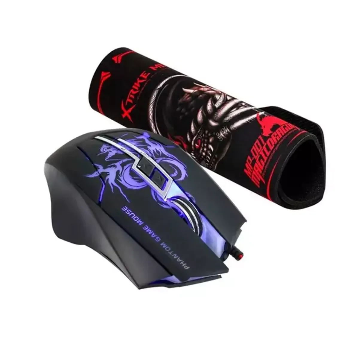 XTRIKE-ME - Kit Mouse+mousepad Gaming Xtrike-me Negro