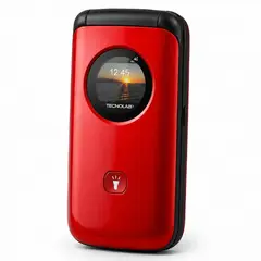TECNOLAB - Celular Senior 4G Liberado Flip SOS Adulto Mayor Rojo - PS