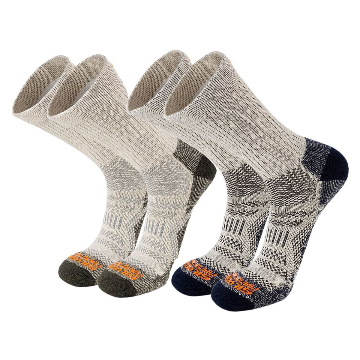 SILVERA - 2 Pack Calcetines Algodon Pima Para  Trekking