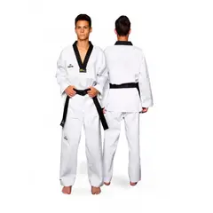 DAEDO - DOBOK ESTANDAR CUELLO NEGRO SIN BORDADO ESPALDA WT