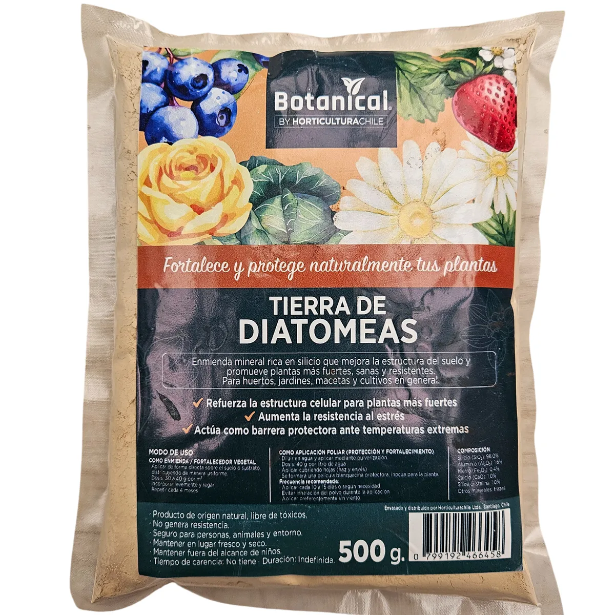 Tierra de Diatomeas 500 gramos (Fertilizante/Insecticida Ecologico), marca HORTICULTURACHILE - Foto Principal