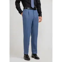 TRIAL - Pantalón Hombre Formal Lino Mix&Color Azul