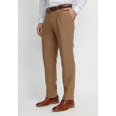 TRIAL - Pantalón Hombre Formal Lino Classic Camel