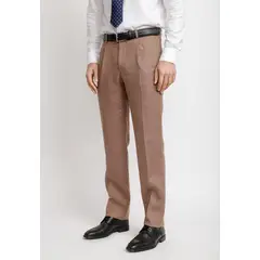 TRIAL - Pantalón Hombre Formal Lino Mix&Color Café