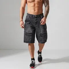 D'JOE - Short Bermuda Denim Cargo Relaxed Fit Hombre Hawai