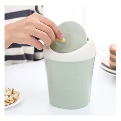 GENERICO - Pequeño Bote De Basura Con Tapa, Bonitas Latas De Escritorio