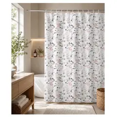 ALMA & DECO - Cortina de Baño Tela Modelo Jardín de Cerezos