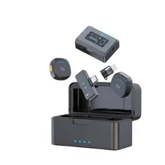 IRM - Kit Microfono Solapa Doble Inalambrico D07Pro Cancelacion De Ruido Con Estuche De Carga Para Celular