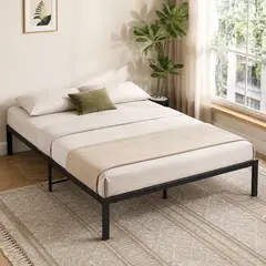 GENERICO - Base de Cama 2 Plazas 150x200 cm Metálica Reforzada Negro