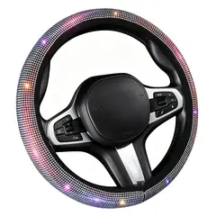 MOONCORE - Elegante Forro Volante Auto Diamante Rosa Para Mujer Diseño